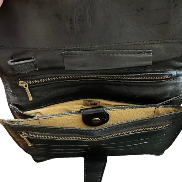 CaGi Vintage Black Leather Men's Bag Wrist Clutch Man Bag Gentleman's Bag - Picture 14 of 16